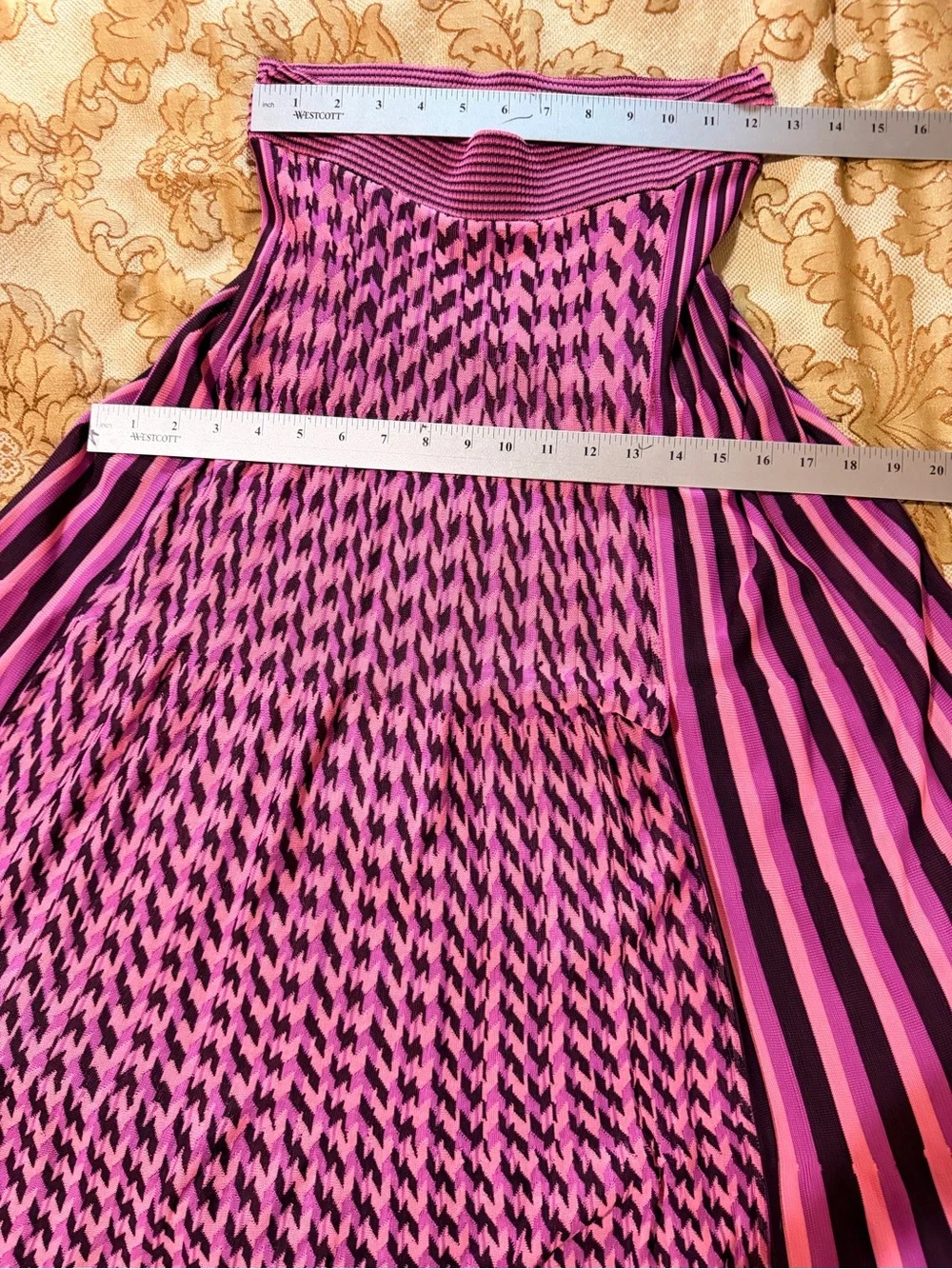 Zara Bold Dynamic Print Pleated Sweater Skirt Pink & Marion Midi Skirt, Sz S - Picture 11 of 14
